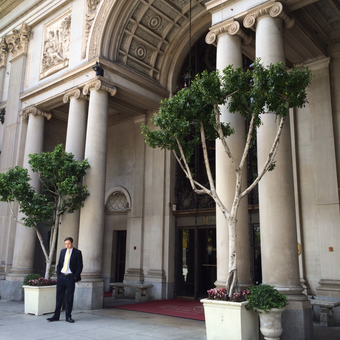 The front entrance of the Biltmore Hotel
