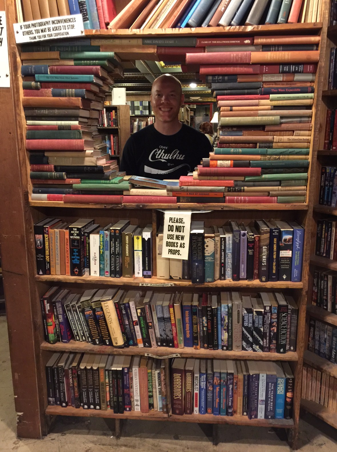 Hanging out in the Labyrinth at The Last Bookstore