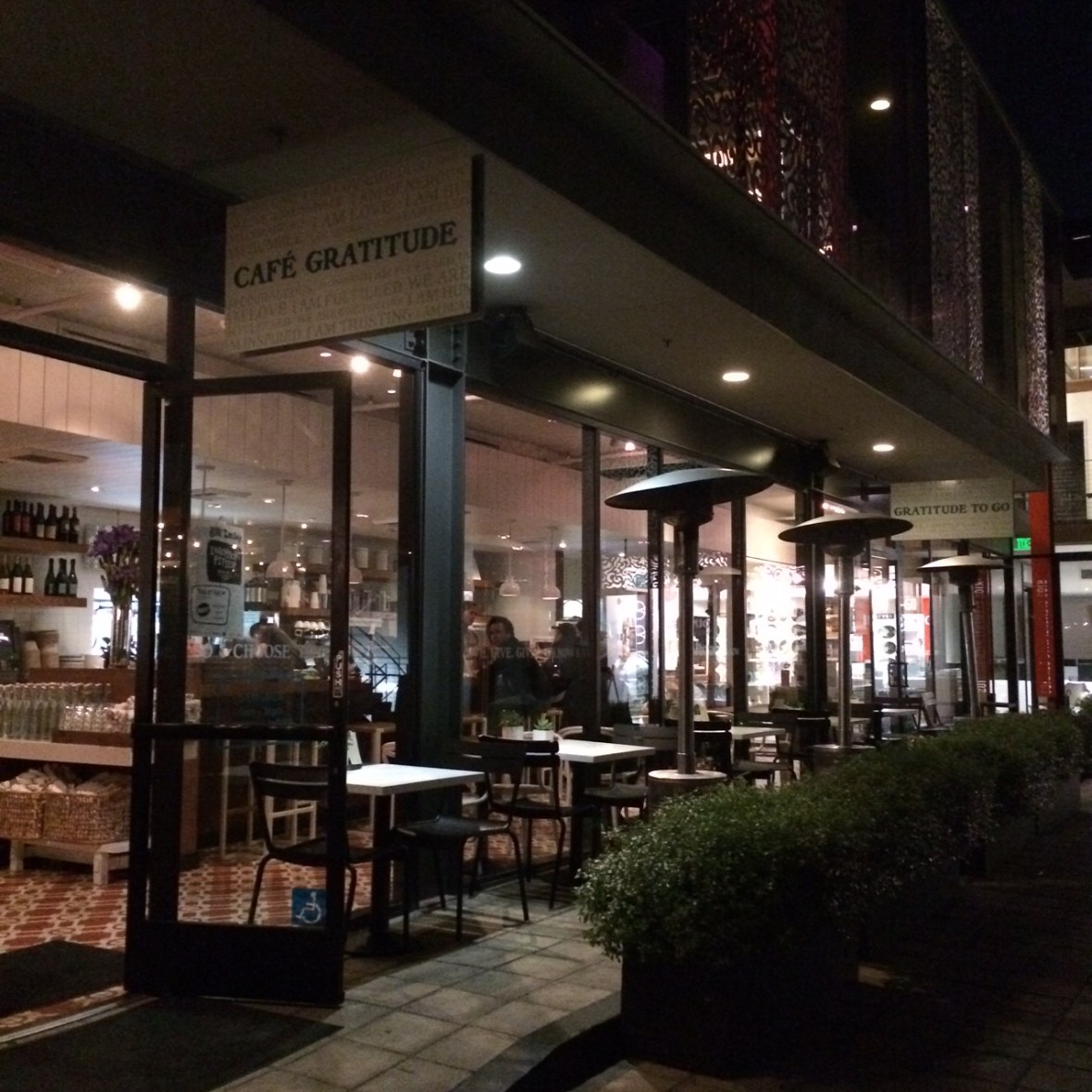 Feeling the positive energy after a great meal with Heather 