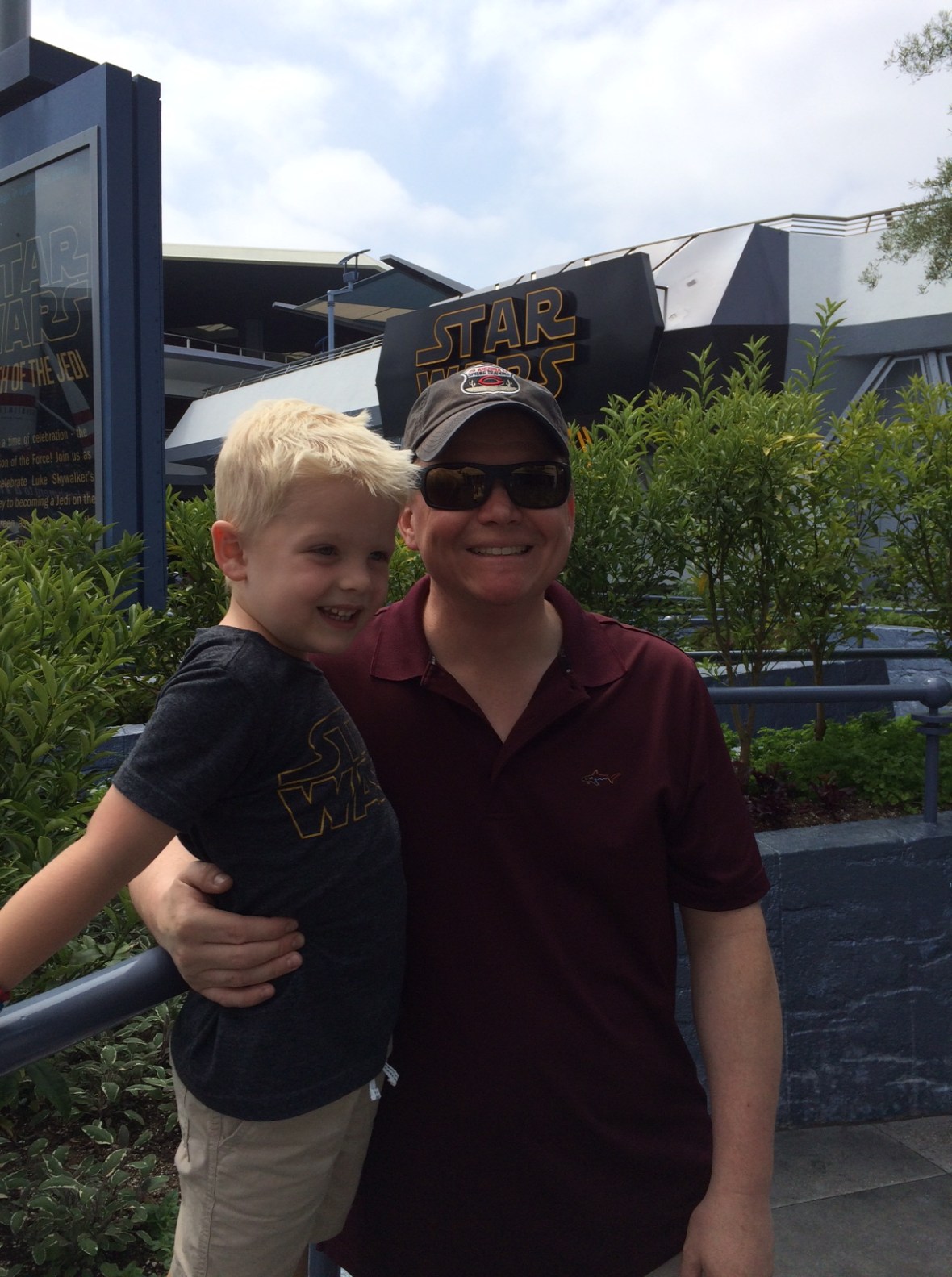 Big smiles after the Star Wars ride