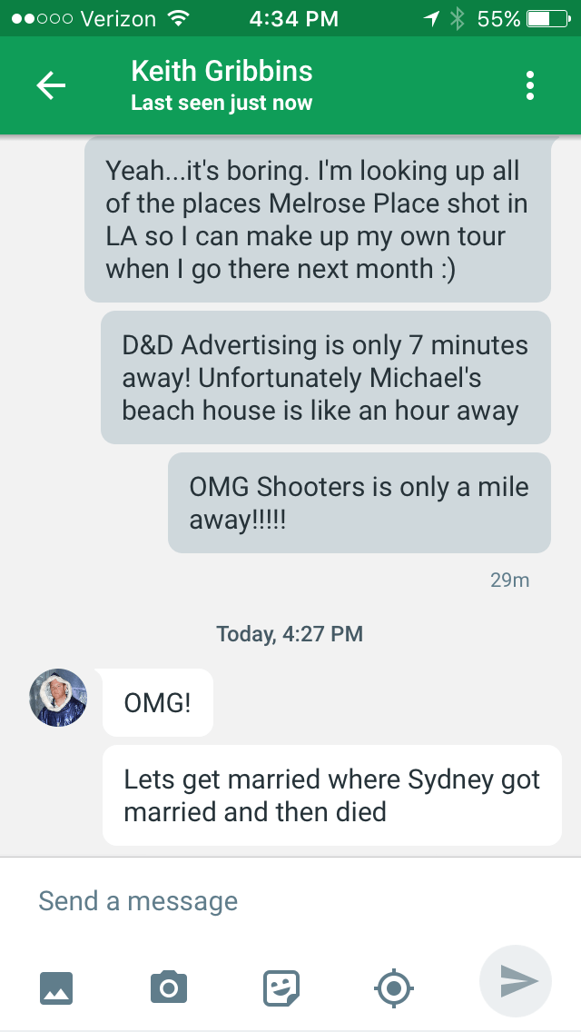 Some serious planning took place to put together my Melrose Place tour. 