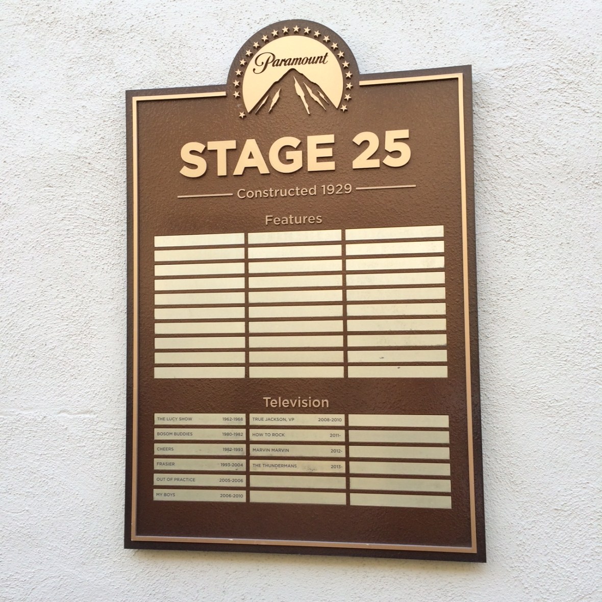 Each stage has a plaque showing what's been filmed in that particular building. 